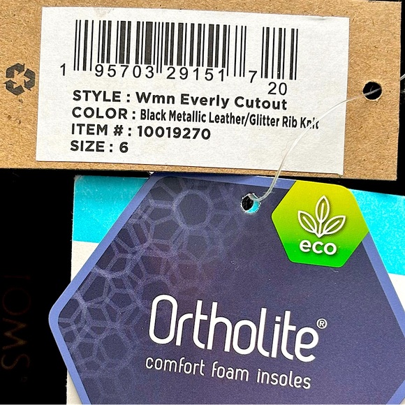 TOMS Everly Black Metallic Leather Cutout Heeled Ankle Bootie--NWT--6 - Picture 14 of 16